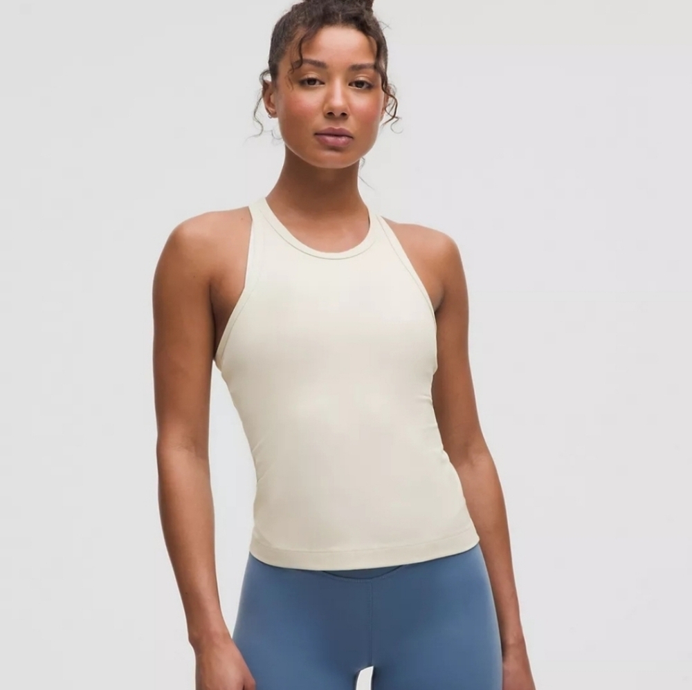 Lululemon Cool Racerback Tank | Cream Angel Wing | Built-In Bra XS/S